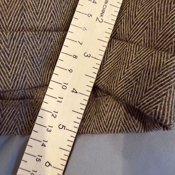 Alice + Olivia for Scoop Collab Brown Wool Trouser Shorts Herringbone Size 2 - Picture 8 of 9